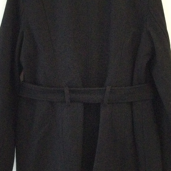 Guess Los Angeles Large Black Pea Coat w Belt - Picture 12 of 12